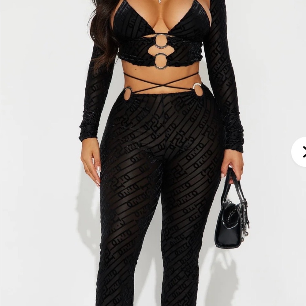 Sexy Chic Black 3piece pant set